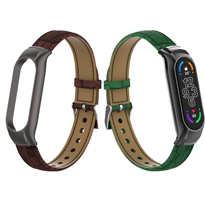 CBXM7-24 Luxury Watch Le cuir en cuir bracelet de remplacement pour Xiaomi Mi Band 7