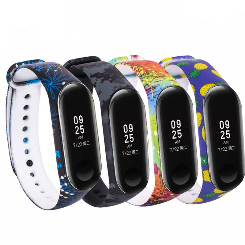 CMXM338 Custom Printed Colorful Pattern Soft Silicone Sport Watch Strap