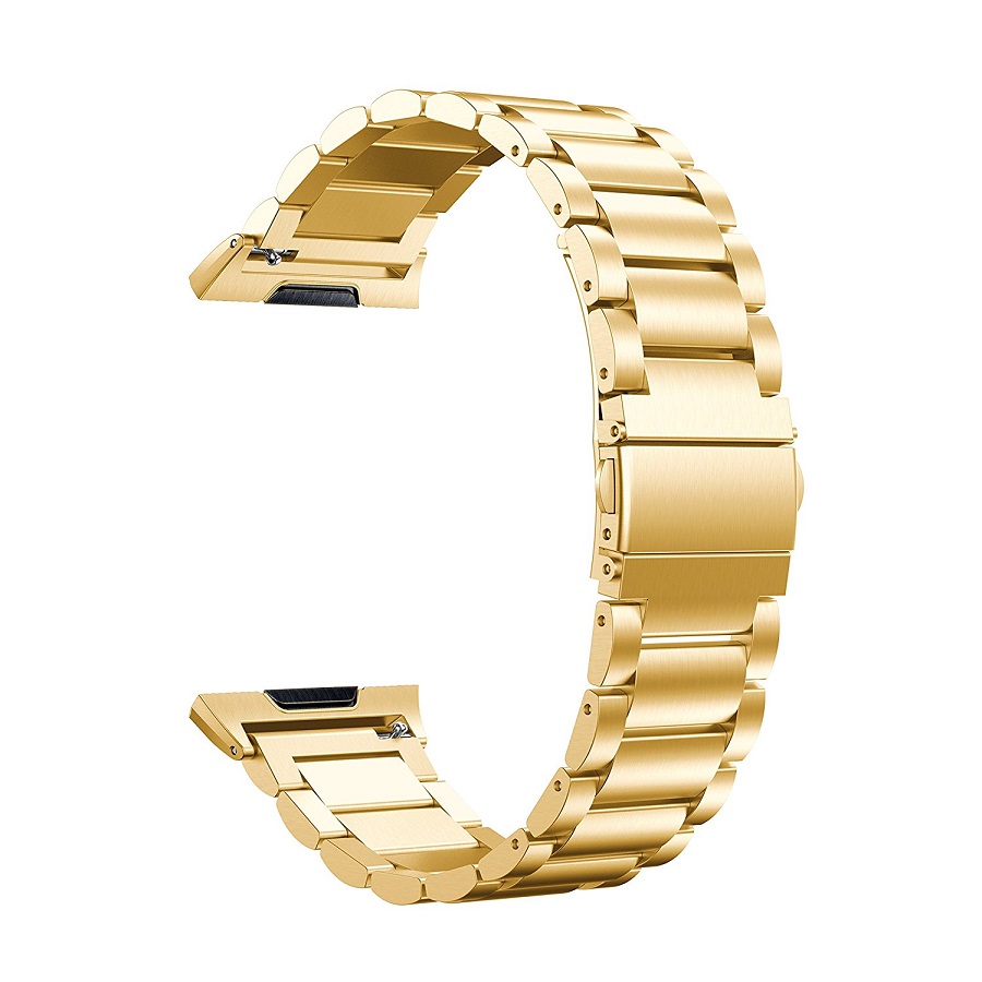 Fitbit Ionic Bracelet en acier inoxydable à maillons de bracelet en métal avec boucle déployante