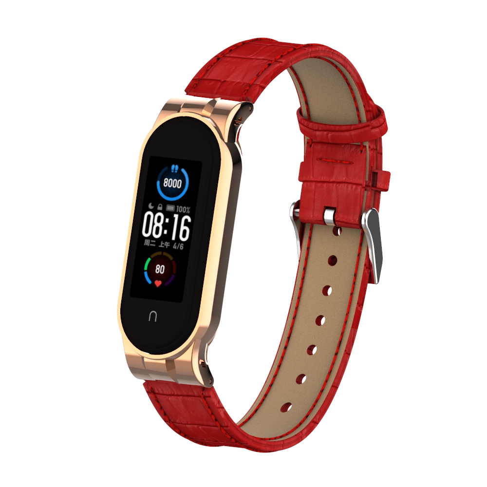 Zapasowy pasek do zegarka z prawdziwej skóry na opaskę Xiaomi Mi Band 5