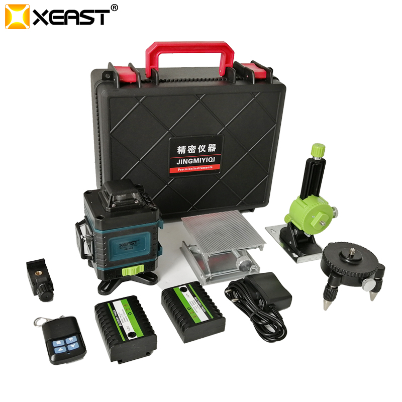 2019 XEAST 3/4D high precision green beam 12/16 lines level infrared light automatic line stick wall stickers