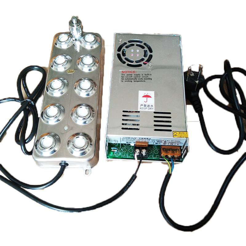 XEAST 110V-220V 10 head Ultrasonic mist maker fogger humidifier greenhouse Aeromist Hydroponics + transformer