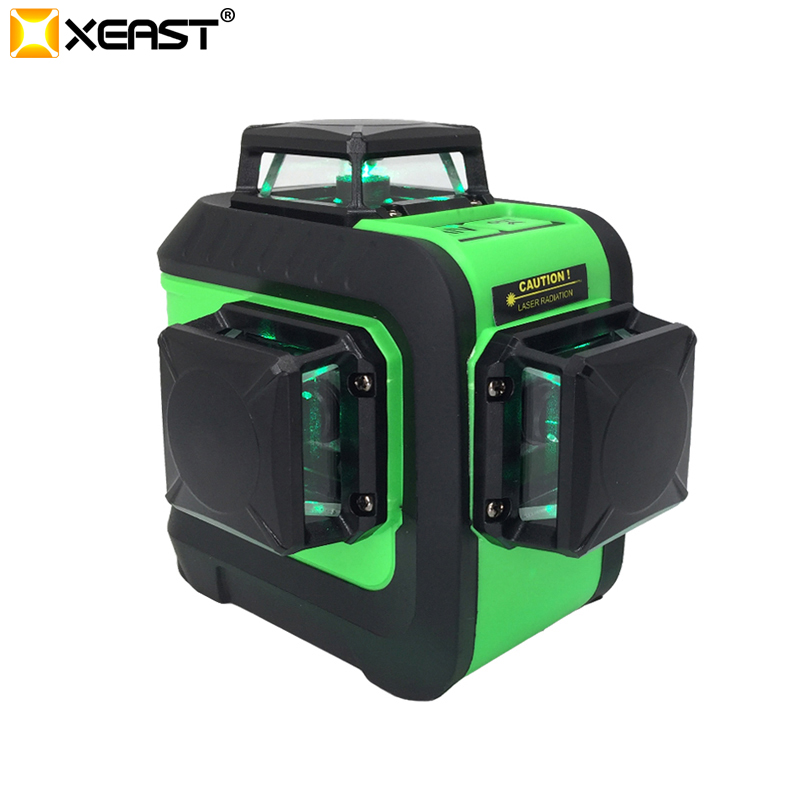 XEAST 2018 NEW 12 Lines 3D Green laser level Self-Leveling 360 Horizontal Cross green Beam