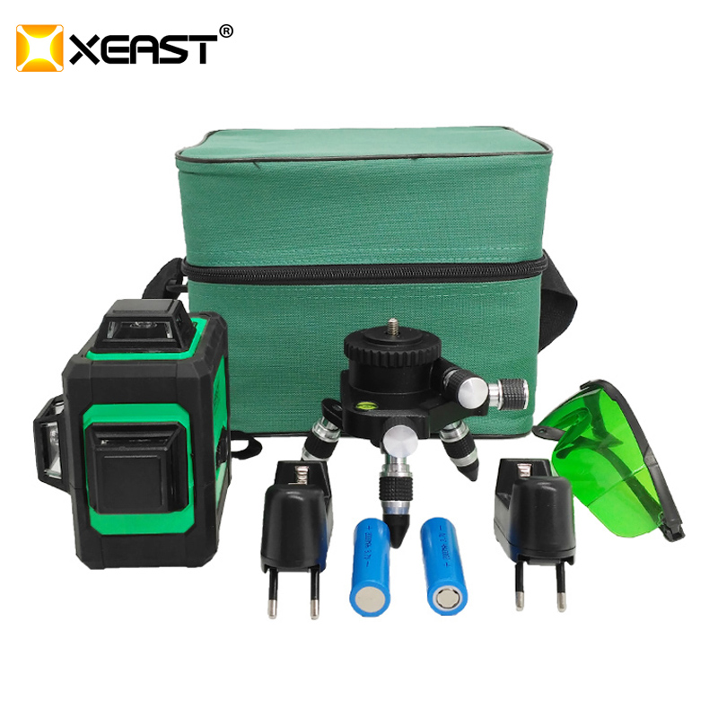 XEAST XE-66D 12Lines Green Laser Levels professional laser wall levels Self-Leveling 360 Cross Super Powerful Green Beam