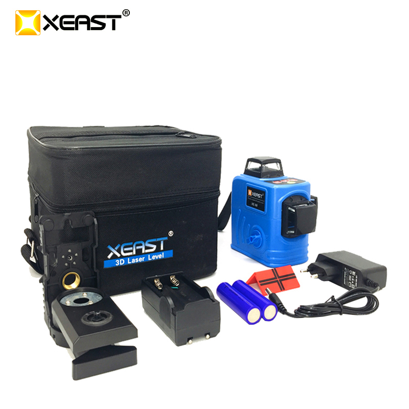 XEAST XE-68 12 Linhas de Nível A Laser 3D Auto-Nivelamento 360 degre Horizontal & Vertical Cruz Poderoso Ao Ar Livre pode usar Detector