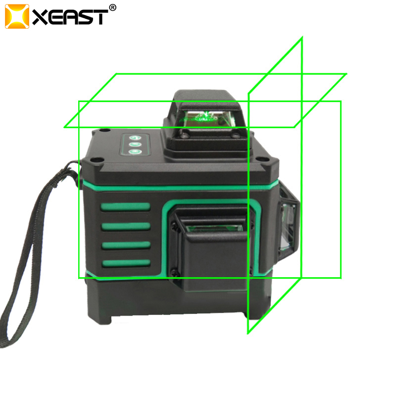 XEASTタッチコントロール12ラインセルフレベリング360クロススーパー強力なグリーンビームレーザーレベルツール