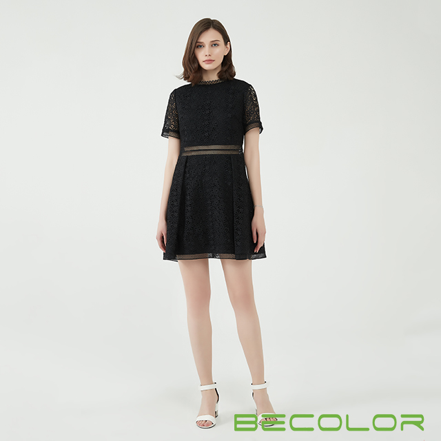 Black Dress with Belt China Factory