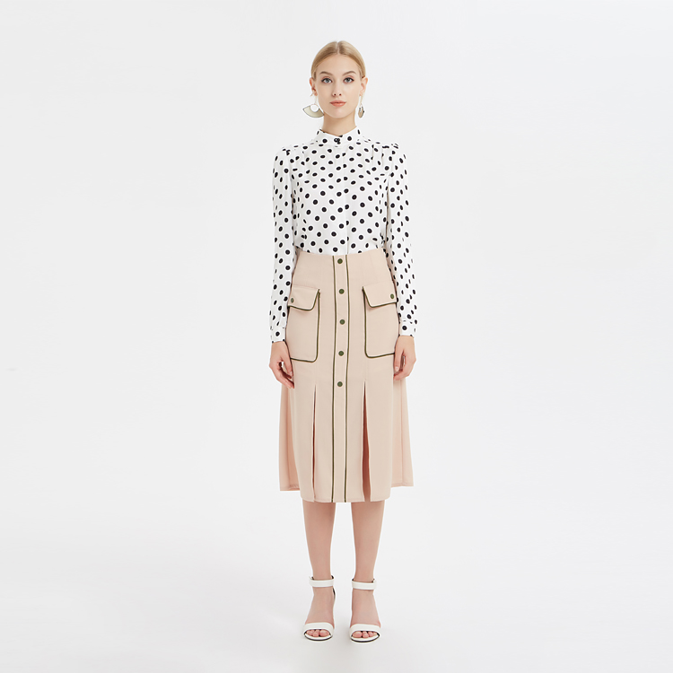 立领领点印花衬衫中国工厂