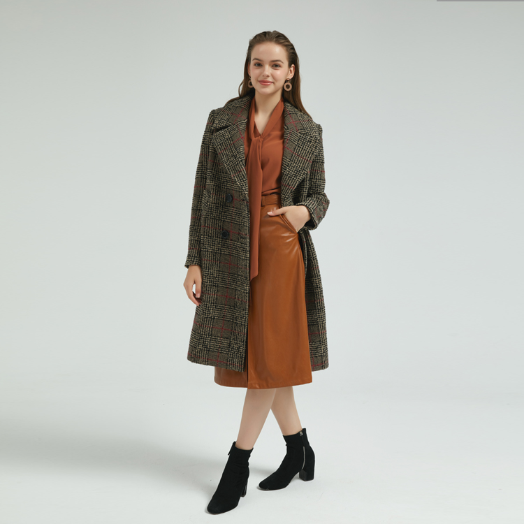 优雅的女士格子外套中国工厂