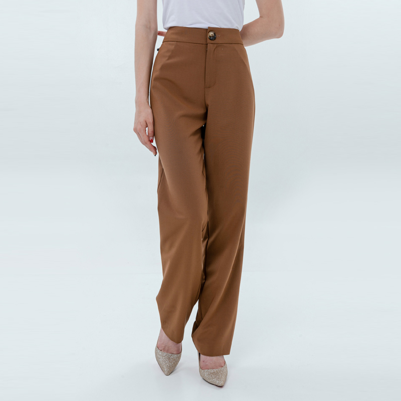 High Waist Ladies Straight Pant