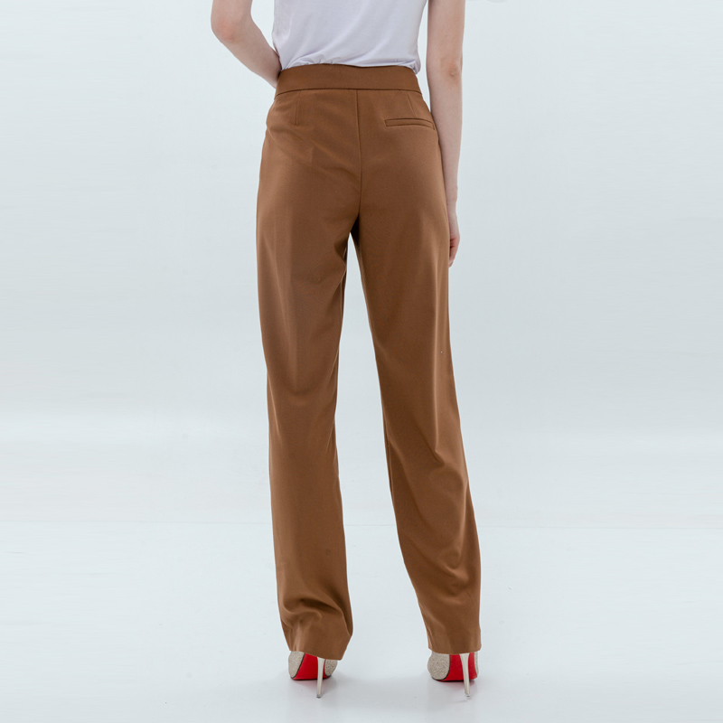 Pantalon droit taille haute pour femme