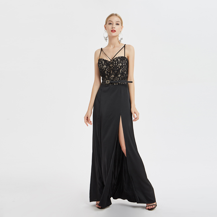 蕾丝拼接长裙中国工厂