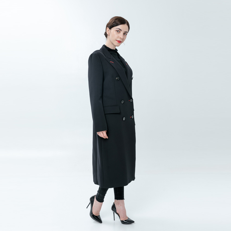 Manteau classique à double boutonnage pour femmes
