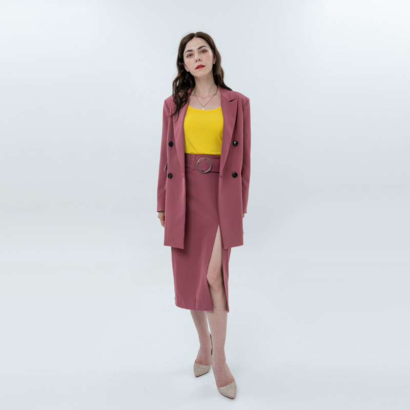 Blazer de moda feminina com bolsos assimétricos