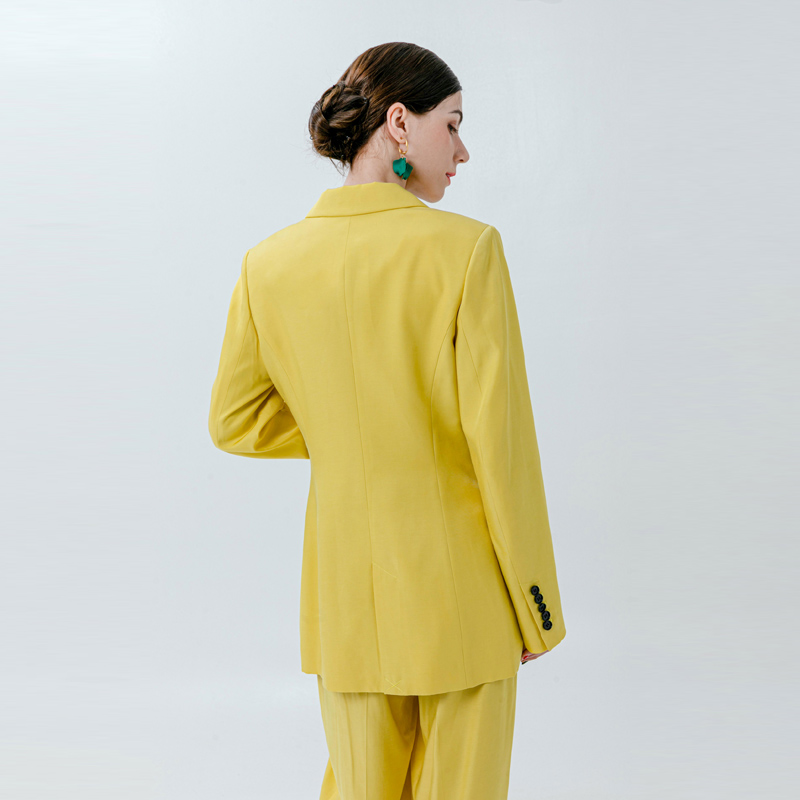 Damen High Waist Pant in Zitronengelb