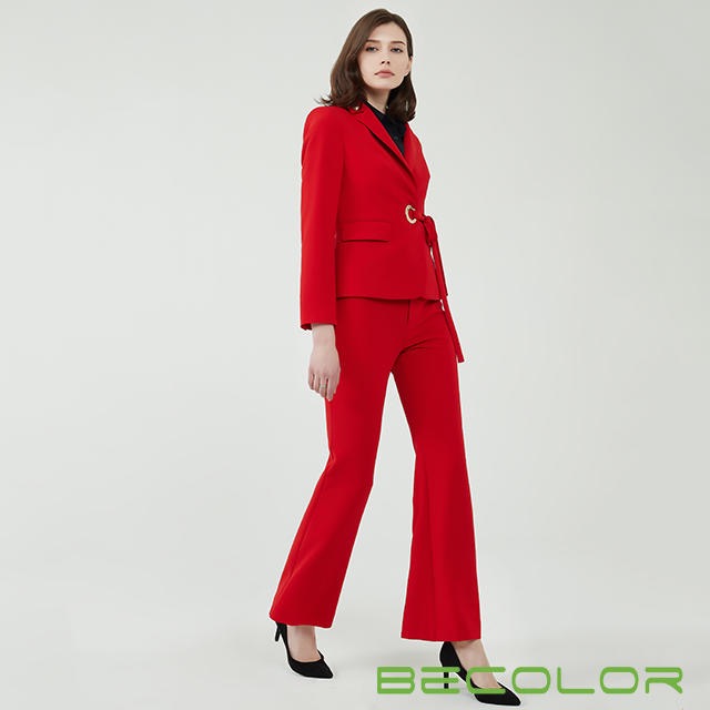 Ladies Notch Revers Blazer mit Gürtel