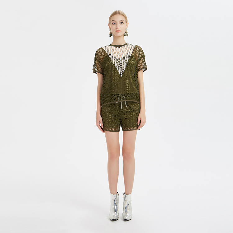 女士时尚镂空蕾丝短裤中国制造商