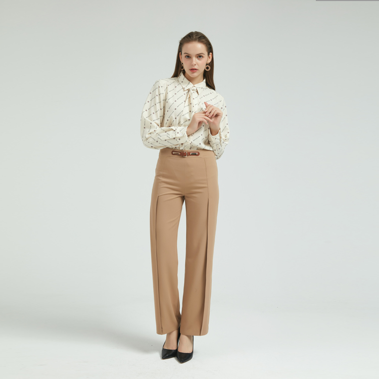 Camisa impressa para mulheres com gravata borboleta frontal China ODM