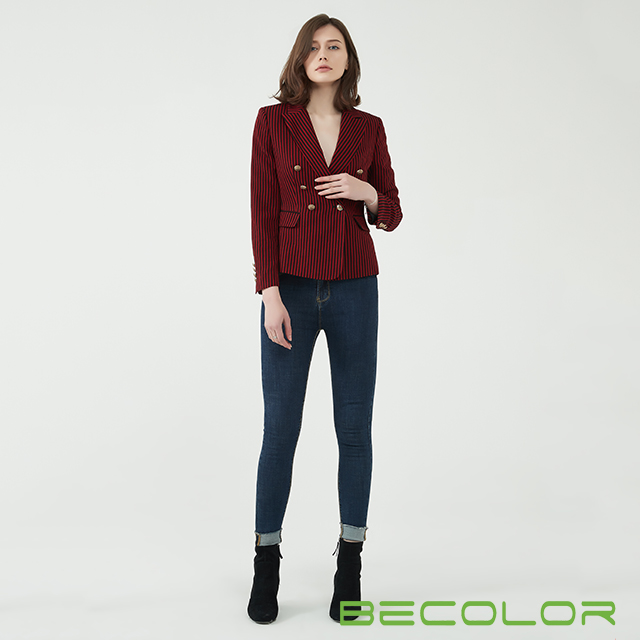 Streifen Zweireiher Frauen Blazer China ODM