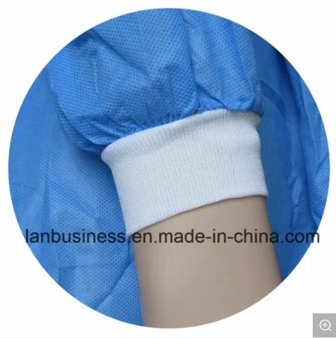 100% polyester thread knit cuffs for surgical gown