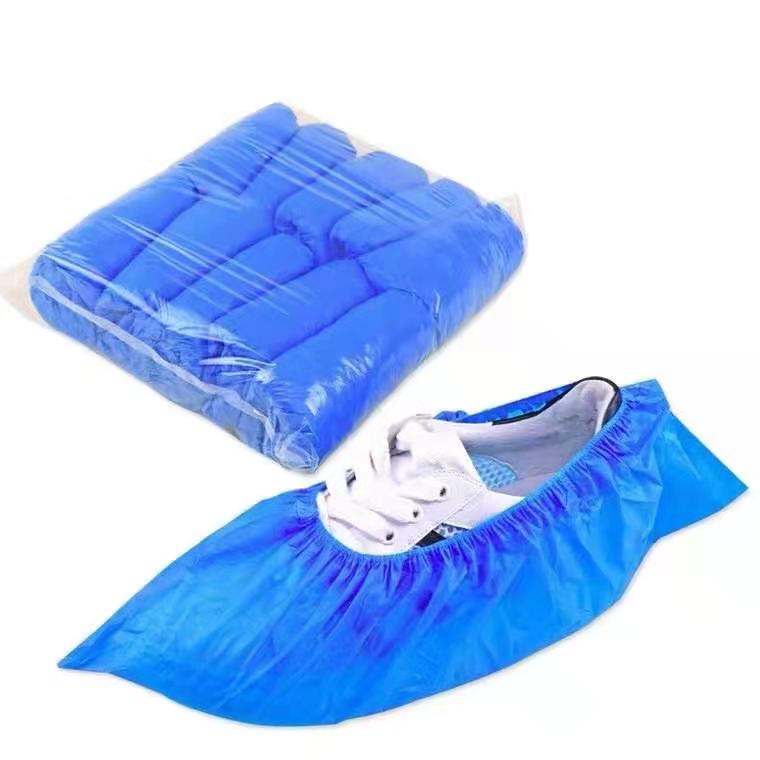 Blue Waterproof Disposable PE Shoe Cover