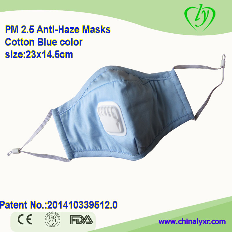 Blue cotton anti-pollution mask