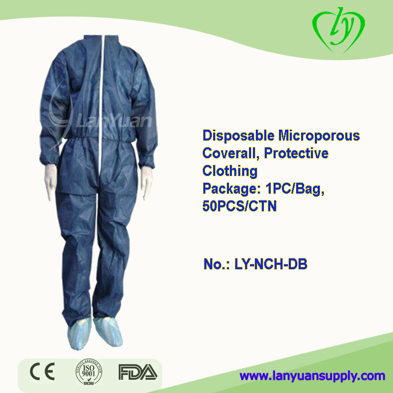 Disposable Microporous Coverall, Protective Clothing
