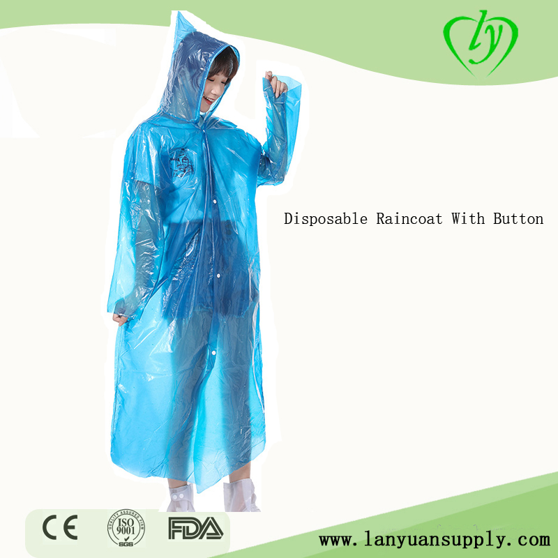 Disposable Raincoat With Button Easy to carry
