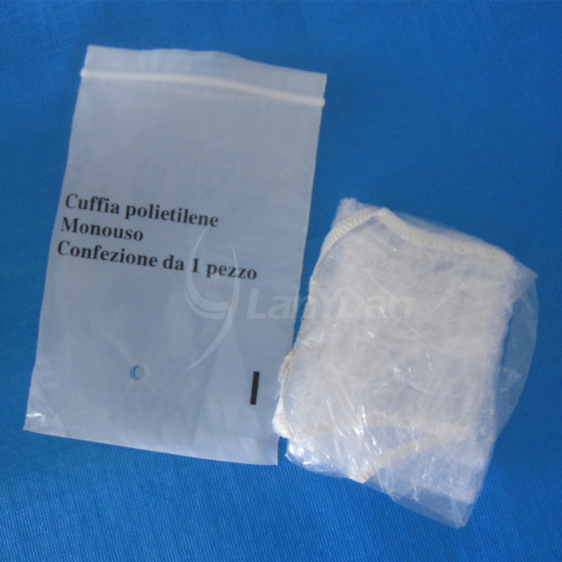 Disposable Transparent PE Shower Bonnet in Single-Package