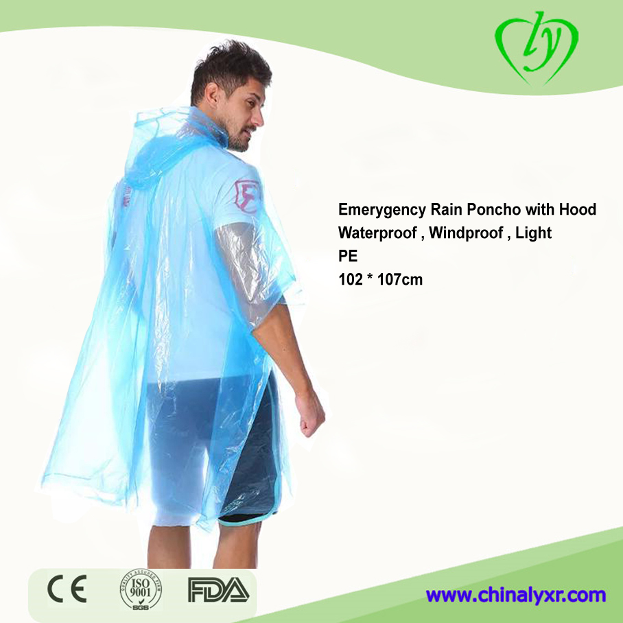 Maker Plastic colorful PE rain poncho