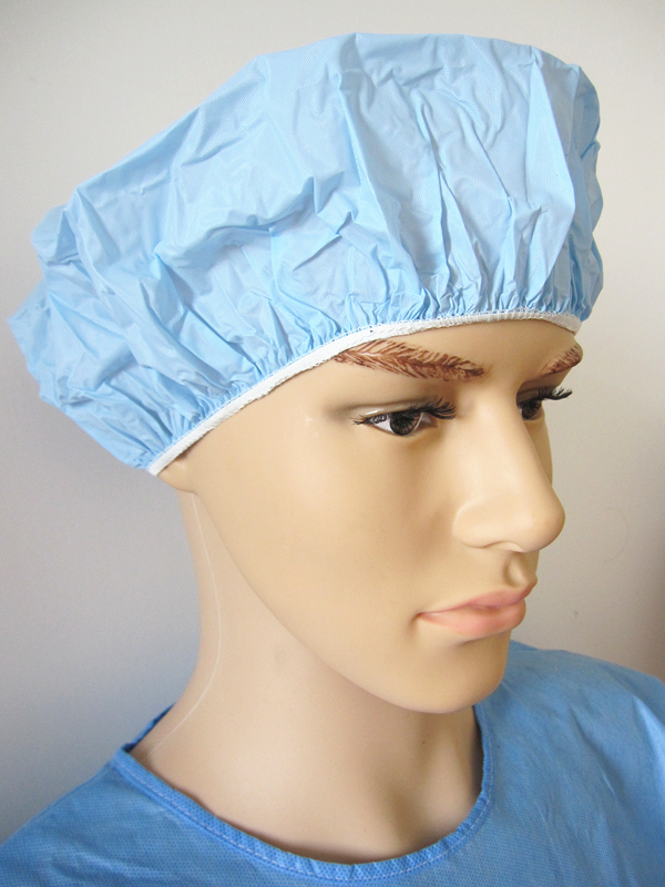 PVC Single-Layer Disposable Bath Cap in Blue