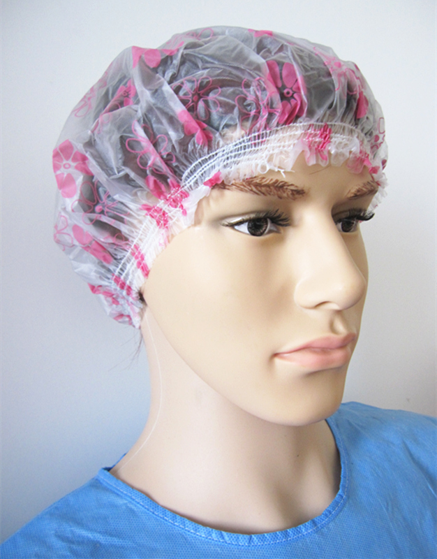 PVC طبقة واحدة دش يمكن التخلص منها قبعة مع الطباعة