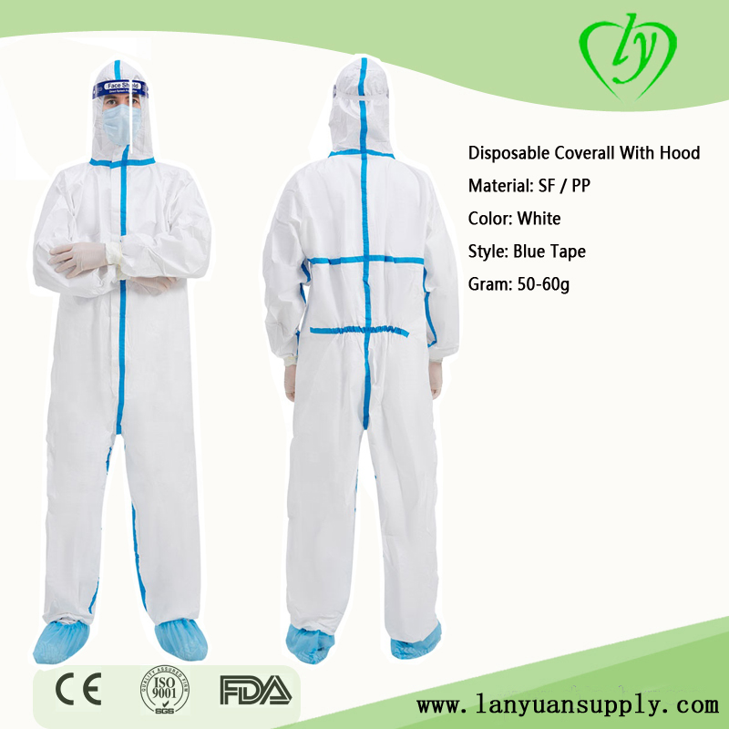 SF Disposable Coverall with Blue Tape