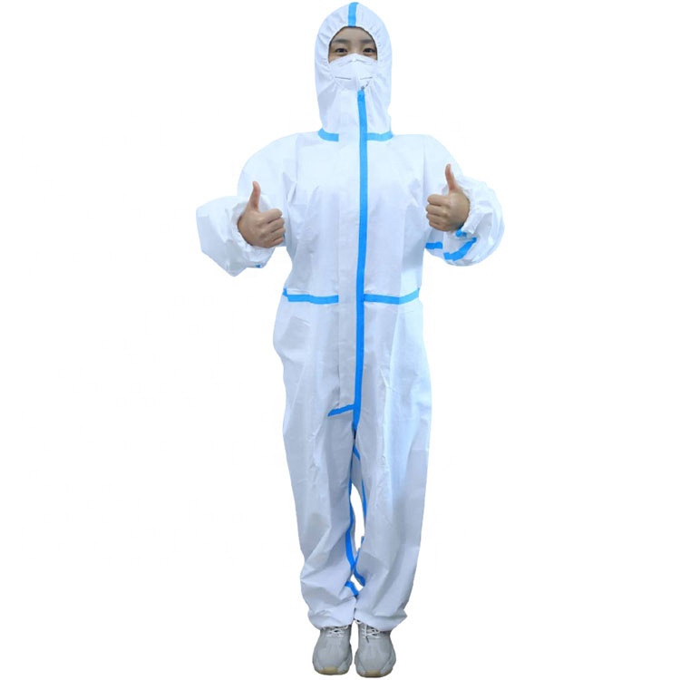 SF Waterproof Breathable Coverall With Hood and Blue Taping