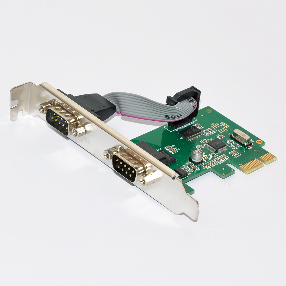 2 Anschlüsse PCI-E an com 9 Pin Serial Port RS232 Erweiterungskarten Adapter