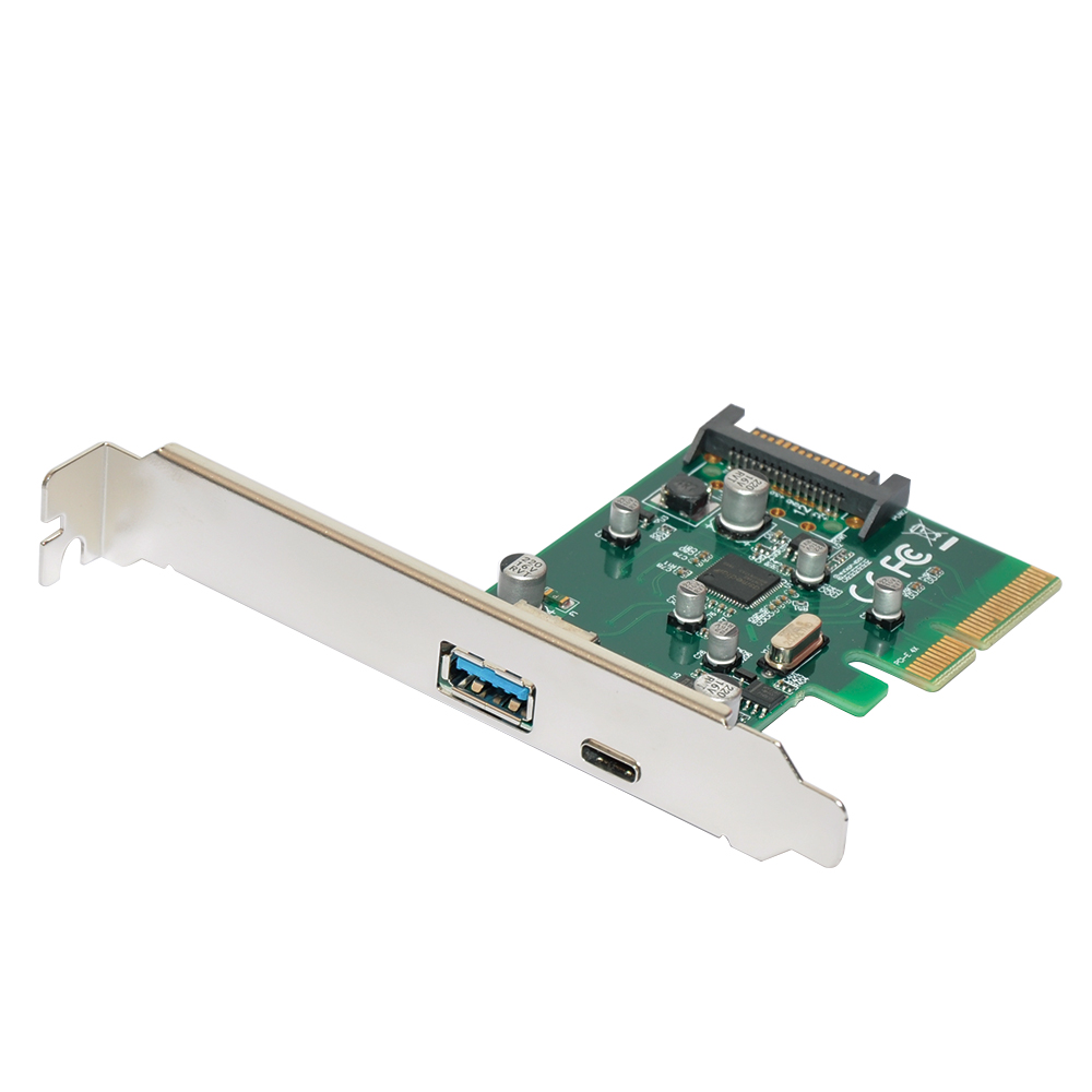 2-Port PCI-E 4X auf USB-C und USB 3.0 Erweiterungskarte
