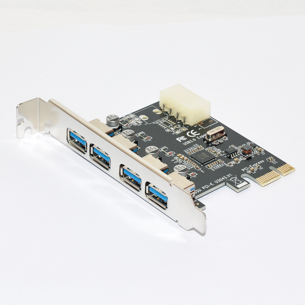 carte d'extension 4 ports USB 3.0 PCI-E x 1 pour PC