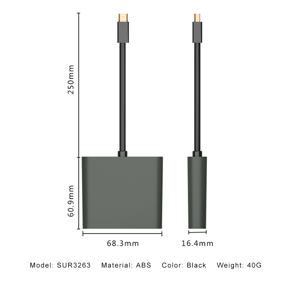 E-Sun Mini DP 3 in 1 Hub Docking Adapter to VGA