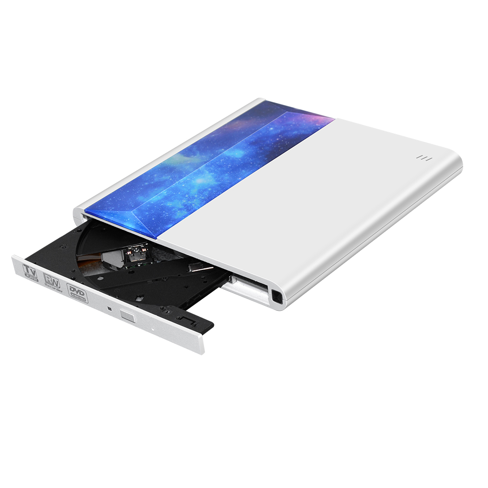External Optical Drive DVD CD Writer Reader Burner with USB 3.0 and Type C interface, support Connecting TV