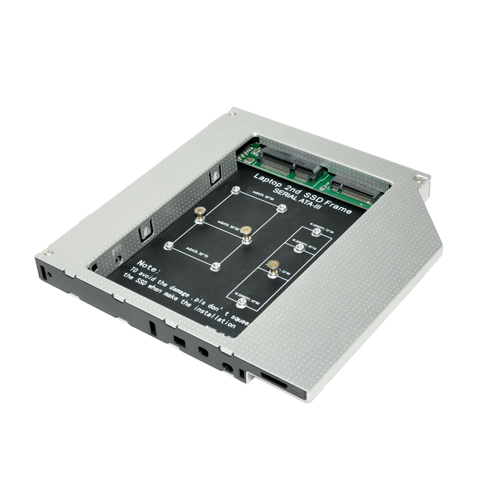 HD1206-MN 2nd HDD Caddy mit mSATA SSD-Karte und NGFF SSD-Karte