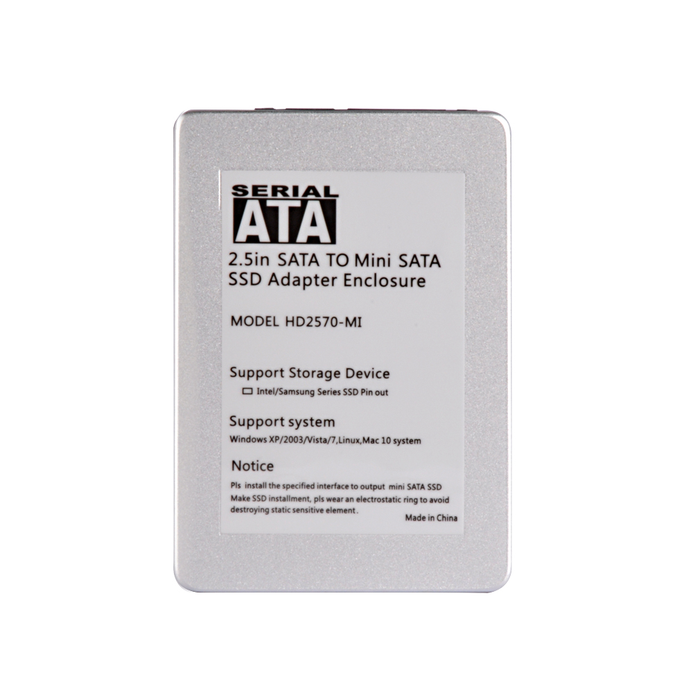 HD2570-mi mSATA SSD à 2,5 pouces HDD boitier convertisseur adaptateur