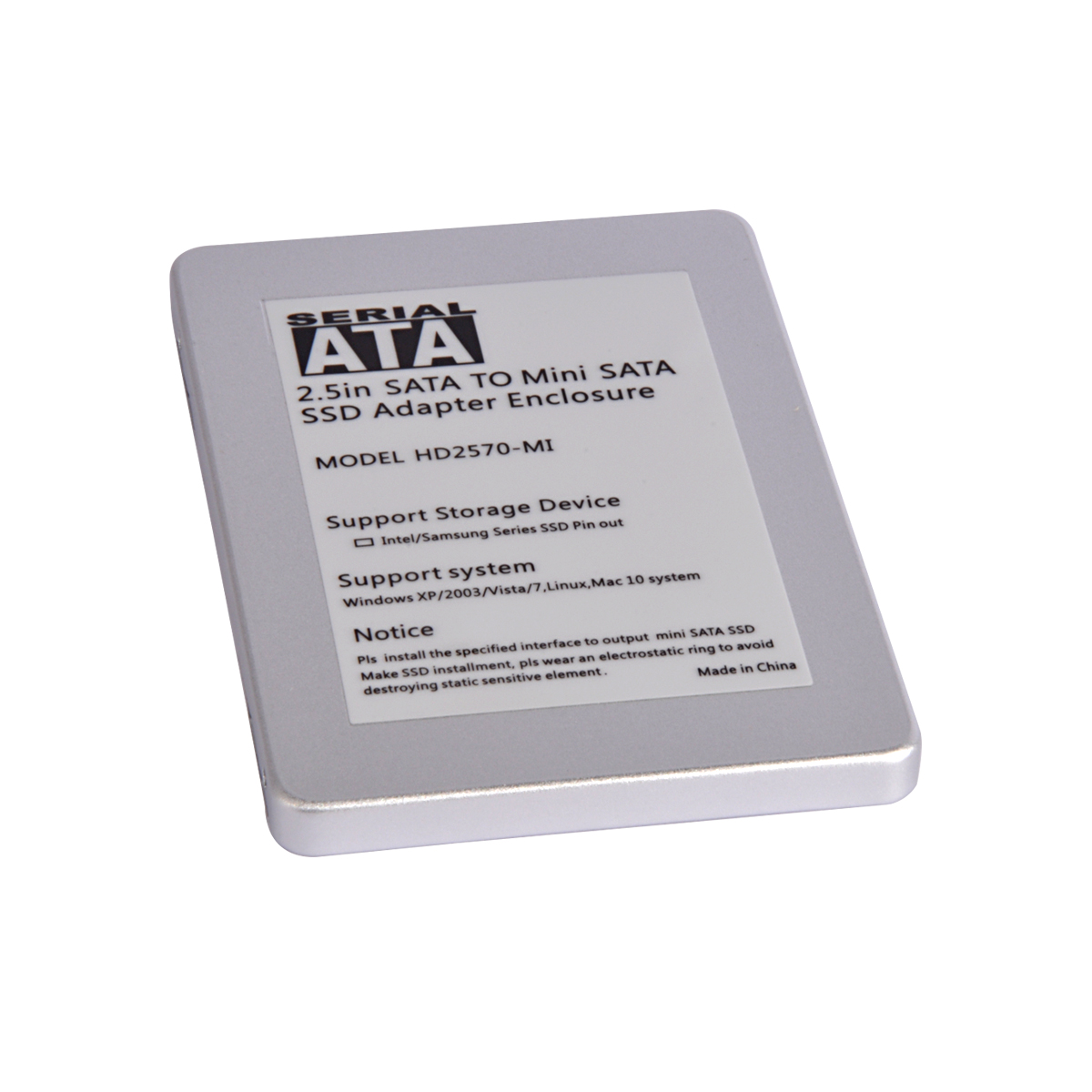 HD2570-Mi mSATA SSD zu 2,5 inch HDD Gehäuse Konverter Adapter