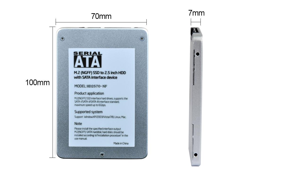HD2570-NF M. 2 SSD-Karte auf 2,5 Zoll HDD adapte