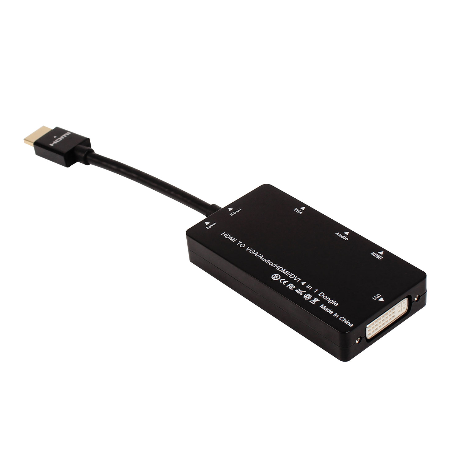 HDMI Splitter Switcher, 4 in 1 HDMI a VGA & HDMI & DVI & AUDIO