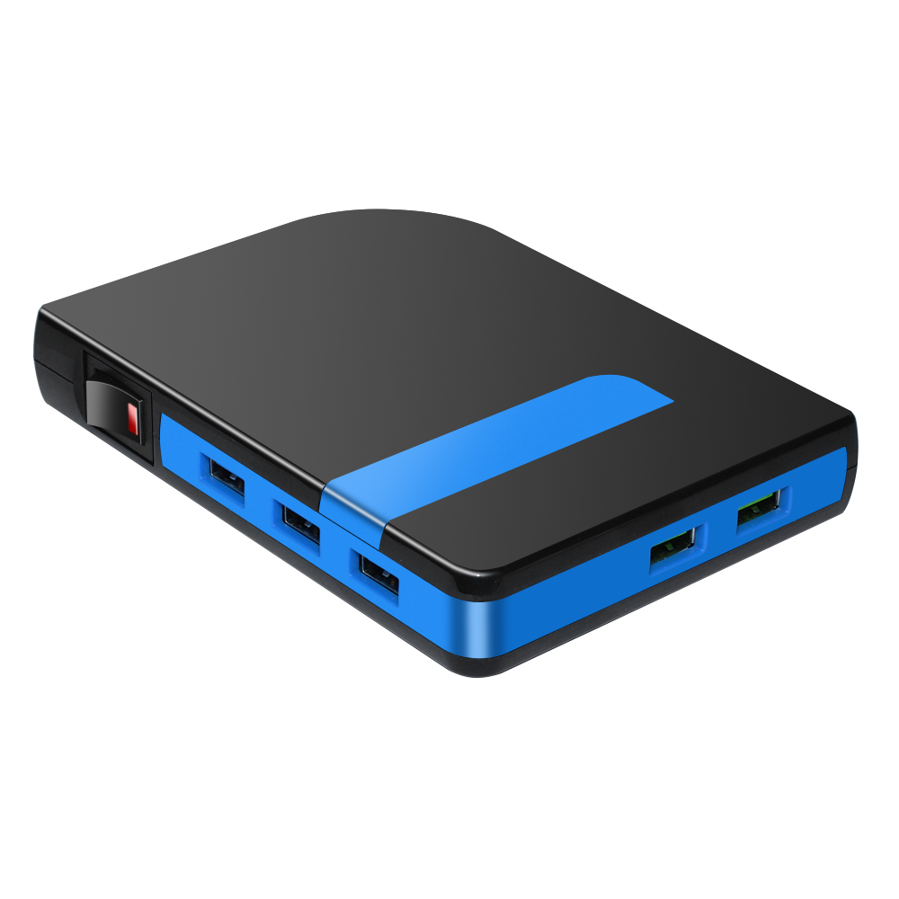 Многофункциональный USB3.1 Type-C Зарядное устройство для ноутбука, с 3 * USB3.0 HUB, 2 * Quick Charger QC3.0 с коммутатором