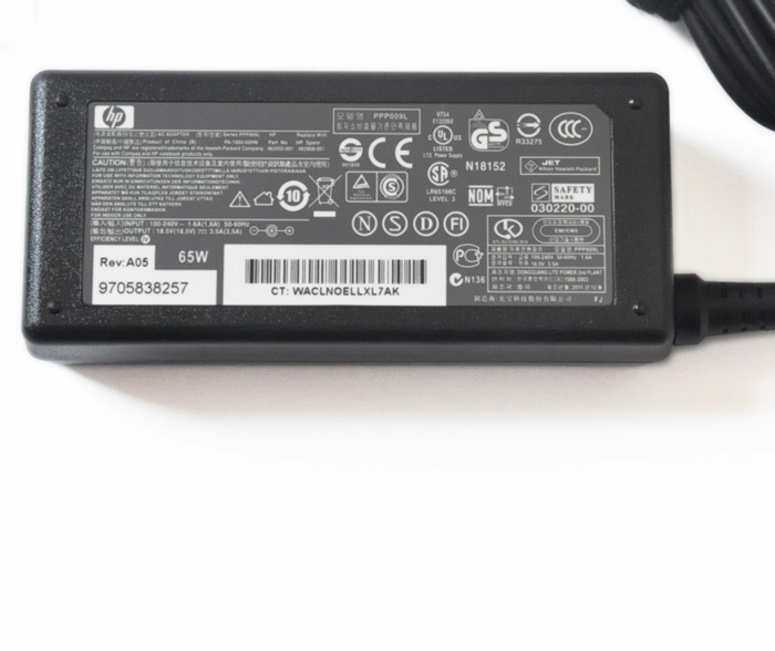 Laptop AC Adapter for HP 18.5V 3.5A 65W 7.4x5.0mm black