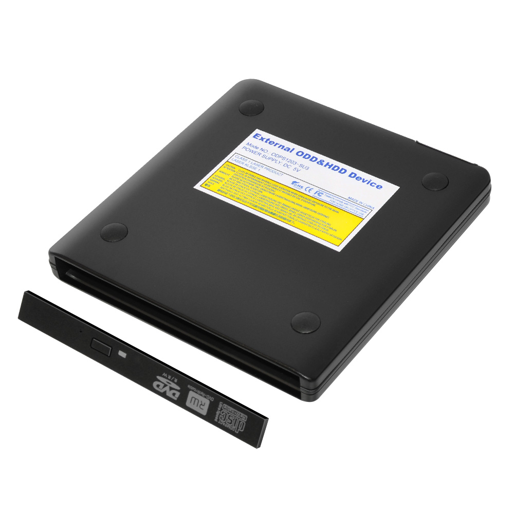 ODPS1203-SU3 pop-up 12,7 mm USB 3.0 aluminio caja externa de DVD (negro)