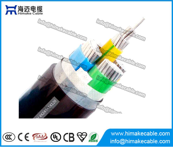 Conductor de aluminio cinta de acero blindado XLPE aisló el Cable de transmisión 0.6/1KV