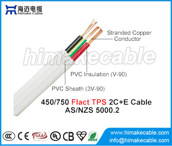 PVC insulated and sheathed PVC Flat TPS Cable 450/750V