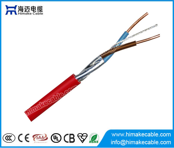 Shielded red fire alarm cable 250V/250V